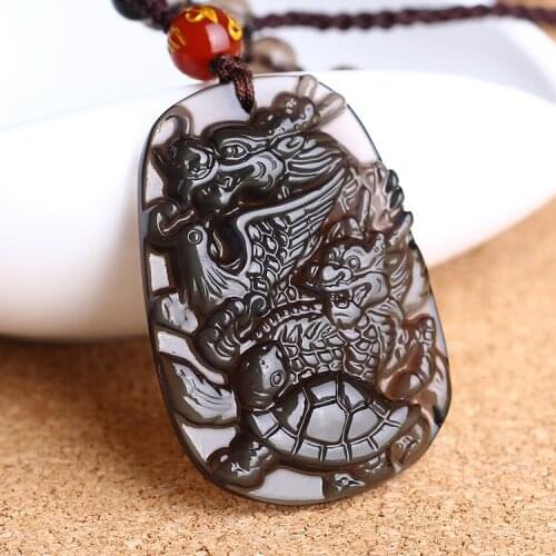 Switch ice Obsidian pendant crystal jewelry necklace zodiac is male and female candidate mascot four polymerization