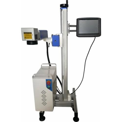 Fly Metal 20w 30w 50w Fiber Laser Marking Machine Air Cooling production line raycus laser source