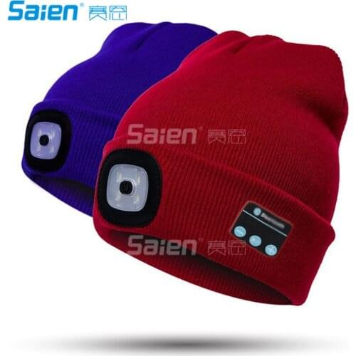 LED Beanie Hat, Built-in Stereo Speakers & Mic, USB Rechargeable LED Lighted Knit Cap, Unisex Christmas Gifts for Men, Women