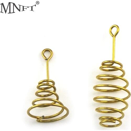 MNFT 10Pcs Metal Bait Thrower Fishing Feeder Spiral Explosion Hook Springs Carp Fishing Bait Accessories