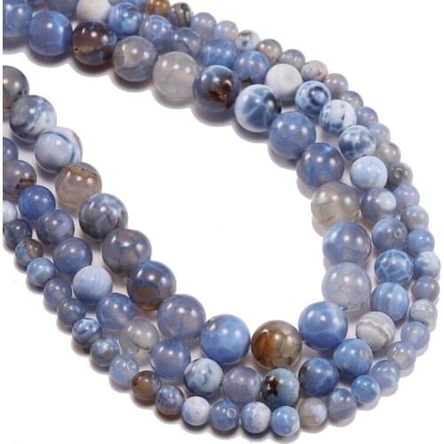 Natural ice Fire agate stone colorful beads smooth round needlework For Jewelry Making DIY w Bracelet Necklace
