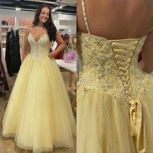 New Arrival With Lace Up Prom Dresses A Line SpaghettI Straps Graduation Event Wear Party Gowns Custom Made Plus Size Available