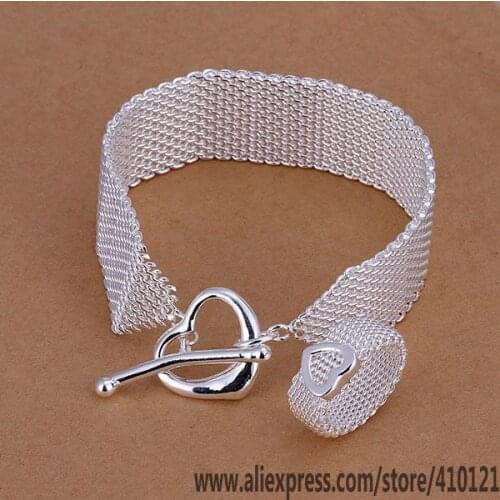 S102 Lucky Charm Silver Color Jewelry Sets For Women Jewelry Lady Accessories Fashion Set Mesh Heart To /dboalsva Hpwaqhda