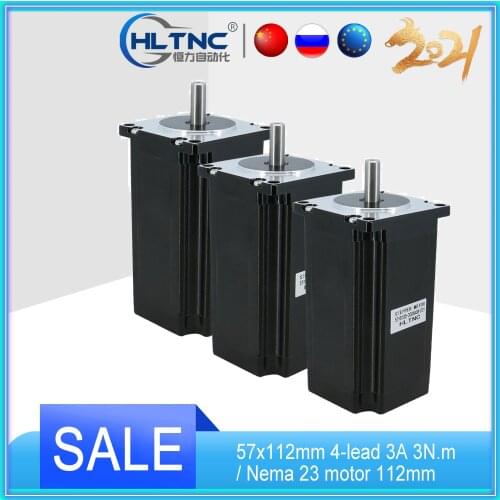 3pc NEMA23 stepper motor 57x112mm 4-lead 3A 3N.m / Nema 23 motor 112mm 428Oz-in for 3D printer for CNC engraving milling machine