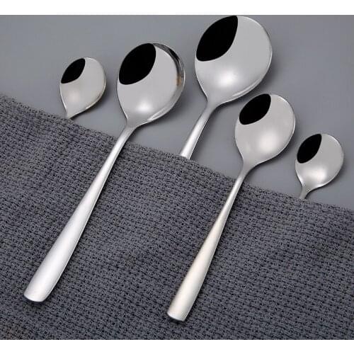 Dinner spoon Stainless Steel Spoon High-grade thickening Coffee Spoon Tea Round spoon Stirring spoon Ice scoop Serving spoon