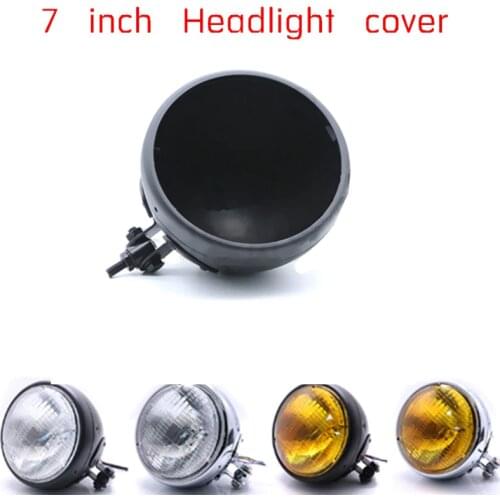 Universal Motorcycle 7" Headlight Housing Headlamp Light Cover Shell Mounting For Harley Honda Yamaha Suzuki Kawasaki Chopper