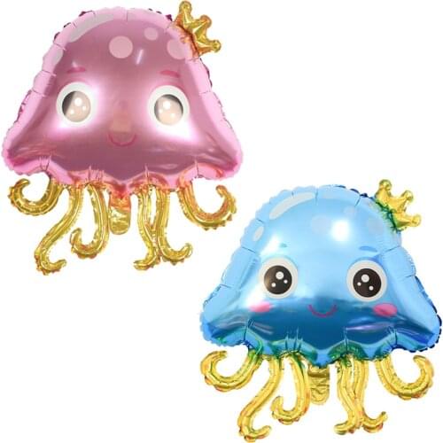 Jellyfish Balloon Sea Animal Balloon Children Cartoon Toy Balloon Aluminum Foil Floating Air Ball Birthday Party Balloon