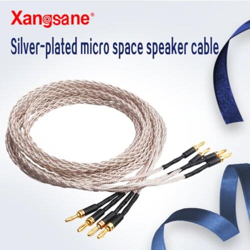 Xangsane fever grade high fidelity micro space OCC silver-plated audio speaker cable HIFI dedicated audio cable 8-strand braid