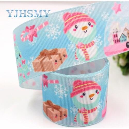 YJHSMY G-18716-616,10 yards 38 mm Cartoon Ribbons Thermal transfer Printed grosgrain Wedding Accessories DIY handmade material