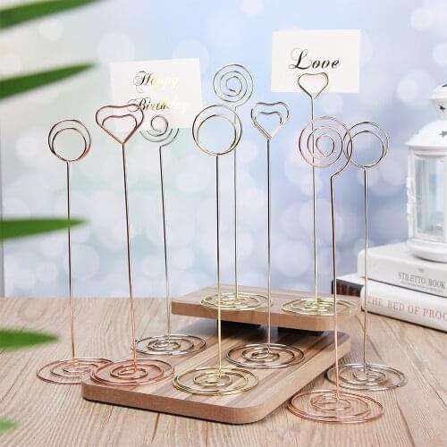 1PC Cartoon Heart Shape Clips Message Place Card Holder Table Photo Memo Number Name Clips Party Desktop Decoration