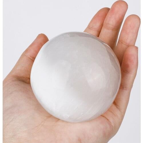 1 Ball Shape Selenite Crystal Home Decoration Energy Healing Stones Chakra Divination Stones