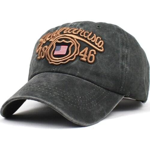 1846 Letter Embroidery Cotton Casquette Baseball Cap Adjustable Snapback Hats for Men and Women 253