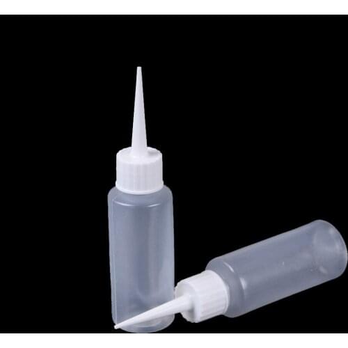 2Pcs 50ml Plastic PE Squeezable Liquid Bottle Drop Bottles Needle Bottle Dropper Eye Liquid Container Empty Dropper