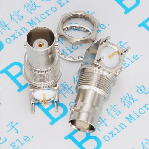 2pcs female BNC connector Metal BNC-KWE interface positive PCB board terminal 90 degree Video Surveillance socket