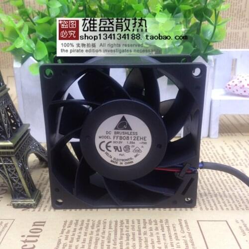 For Delta FFB0812EHE 8038 12V 1.35A 8CM 3-Wire Violence Double Ball Fan