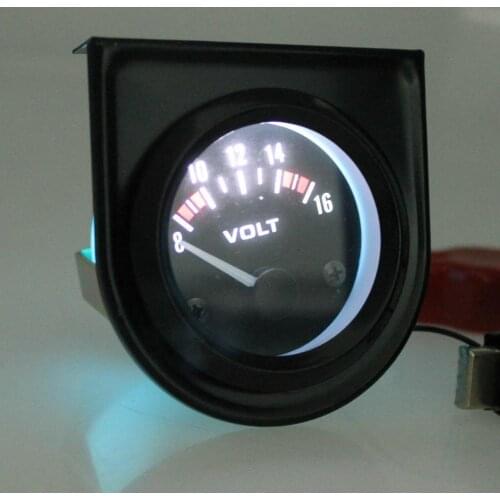 52mm Black Single Voltmeter 52mm Universal Car 8-16V Voltmeter Volt Gauge Meter 52mm Auto Car Volts Gauges Auto Replacement Part