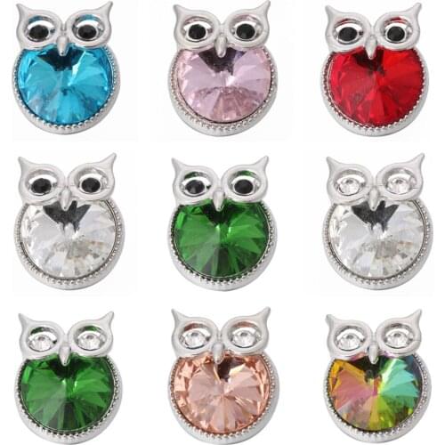 6pcs/lot High Quality 18mm Fashion Flower Snap Button Bracelet Charm Rhinestone Button Ginger Crystal Snaps Jewelry ZA1205