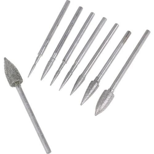 8Pcs/set Diamond Grinding Head Polishing Needle Bits Burrs Metal Stone Carving Tool