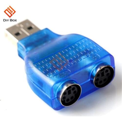 USB 2.0 A Male to 2Port PS2 Female Converter Adapter for Mouse Keyboard Connector Adapter Dongle