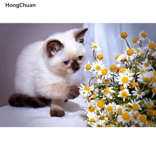 New Year 5D DIY Square/Round Diamond Painting Little Orange Cat Cross Stitch Mosaic Christmas Diamond Embroidery Home Decoration