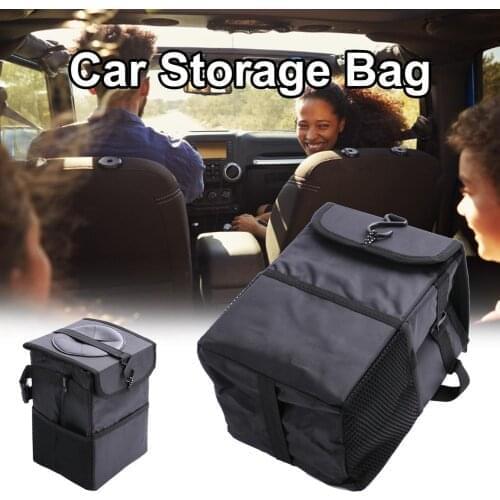 Car Seat Back Row Hanging Trash Can Storage Compartment Car Storage Bag Foldable Organizer Cargo Carrier Backseat Holder