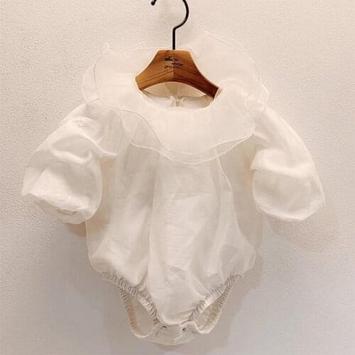 Baby Girl Bodysuit autumn Newborn Baby Puff Sleeve Jumpsuit Infant Baby Girl Clothes Lace Princess bodysuit
