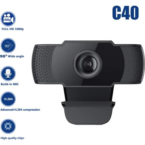 C40 Webcam For Computer Web Camera HD Pixel 1080P Autofocus With Microphone Web Cam For Windows Win7 8 10 Vista Android TV