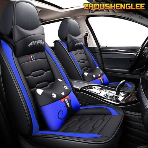 ZHOUSHENGLEE Leather car seat cover For skoda kodiaq rapid spaceback octavia 2012 fabia 2 felicia KAROQ accessories seat covers