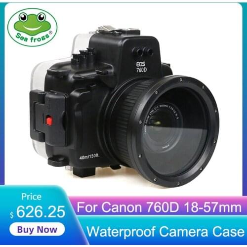 For Canon 760D 18-57mm Digital Camera Diving Case Underwater Waterproof Housing Case Transparent Waterproof Cover