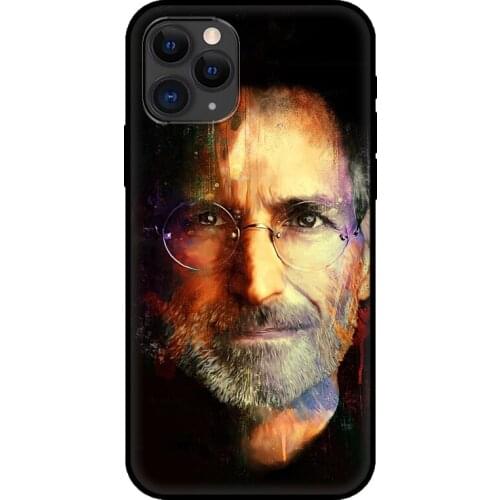 Black tpu case for iphone 5 5s se 6 6s 7 8 plus x 10 cover for iphone XR XS 11 pro MAX case steve paul jobs