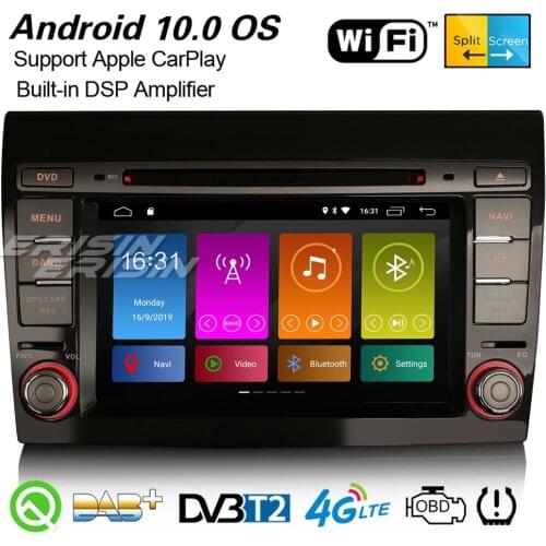 Erisin 3071 Android 10.0 DSP Car Stereo Carplay DAB+ GPS WiFi 4G USB SD Canbus CD DVR Bluetooth TPMS DVB-T2 OBD2 For Fiat Bravo