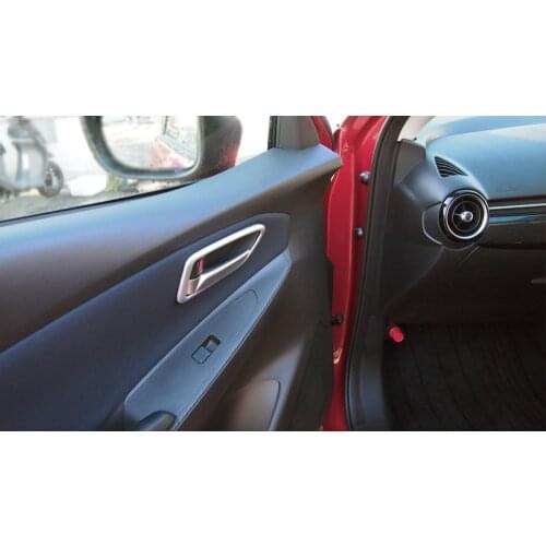 Interior Door Handle Cover Trims for 2015-2017 Mazda 2 DEMIO Hatchback Matte Decoration Style frame