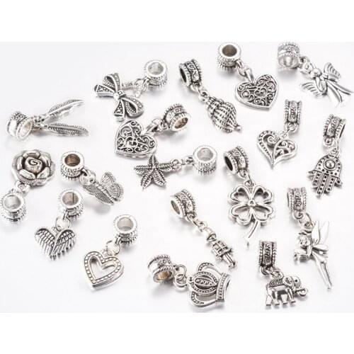 Bracelet Handmade Ingredients DIY Retro Tibetan Silver Pendants Accessories silver alloy charms ear ring jewelry crafts