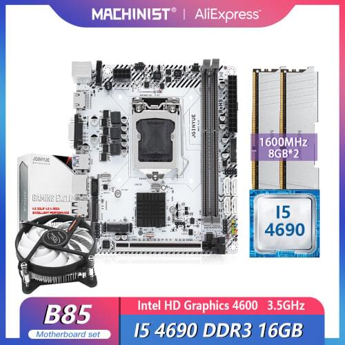 B85 motherboard LGA 1155 set kit with Intel core I5 4690 processor 16G(2*8G) RAM memory with Cooler cooling FAN B85I-PLUS