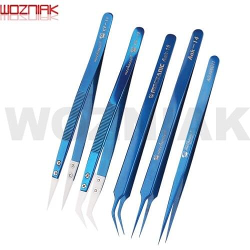 MECHANIC Ceramic Tweezers Antistatic Antimagnetic High precision insulated tip For iPhone mainboard Flying wire chip