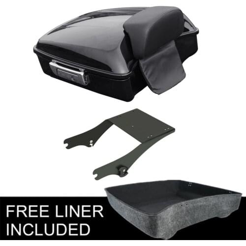 Motorcycle 10.7'' Chopped Pack Trunk & Mount For Harley Tour Pack Touring Electra Glide Road King Street Glide 1997-2008