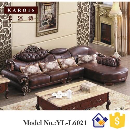 KAROIS latest sofa set designs new model pictures living room furniture,european furniture Luxury L-shaped sofa YL-L6021