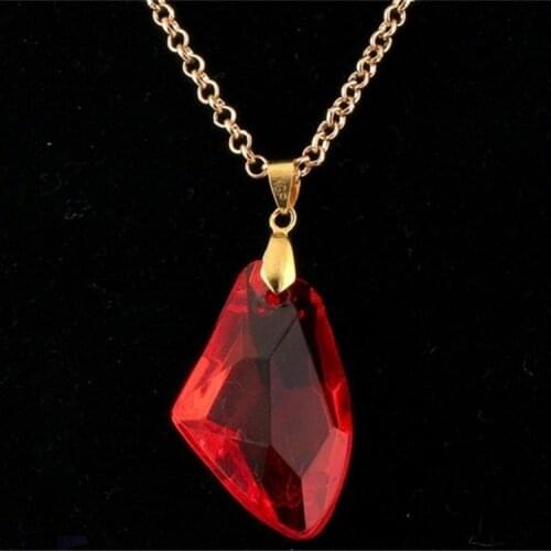 Magic Stone Necklace Red Acrylic Fashion Popular Sparkling Wizard Amulet Pendant New Hot Movie Jewelry Women Wholesale Lots Bulk