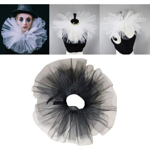 Tulle Ruffled Neck Collar Ruff False Collar Mini Cape Mesh Ruffle Collar Victorian Renaissance Elizabethan Costume Accessories