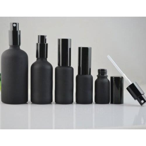 5ML 10ML 20ML 30ML 50ML 100ML 10pcs/20pcs Superior Grade Empty Lotion Pump Bottle, DIY Black Glass Spray Bottle,Cosmetic Storage