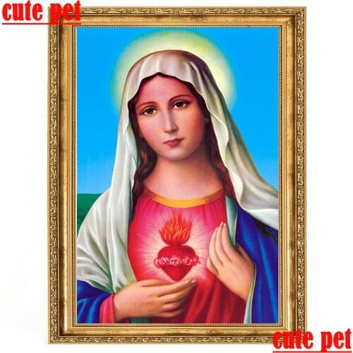 Diy Religion Art Virgin Mary home decor diamond painting 5d Diamond Embroidery 100% Resin full Square round drill cross stitch