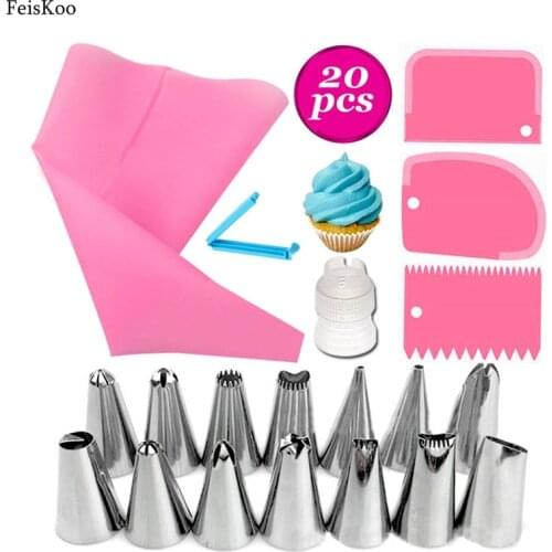 16PCS Silicone Icing Piping Bag Cream Pastry Bag Cooking Fondant Cake Decorating Tools Or Pastry Nozzle Set Kitchen Accessories