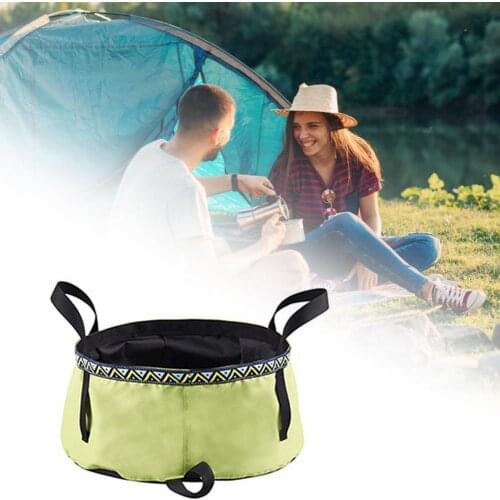 12L outdoor portable folding wash basin, double-layer fishing portable bucket, Nyion cloth water container, outdoor wash basin