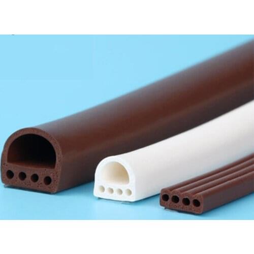 6M/lot D/I Type Silicone Rubber Sealing Strip For Door / Window Sound Insulating Strip Self-adhesive Tape Window Insulation Seal