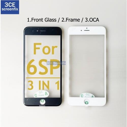 Top Quality Front Outer Glass Middle Frame Bezel Laminate OCA For iPhone 6S Plus 3 in 1 2 in 1 Front Glass Frame OCA