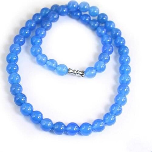 Womens New Natural Blue Mar Ball Necklace, Fashion and High-quality Jewelry Accessories, Long Necklace Jewelry Necklace