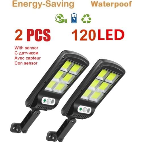 2pcs tabular oblong Solar Light Outdoor Solar Lamp Motion Sensor spotlight 3 Modes Wall security Sunlight For Street Garden Deco