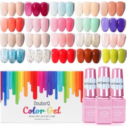 20 Colors/set 7ml Nail Glue Set Long-lasting Soak Off UV Cure DIY Nail Polish Nail Art Tool Manicure Tool