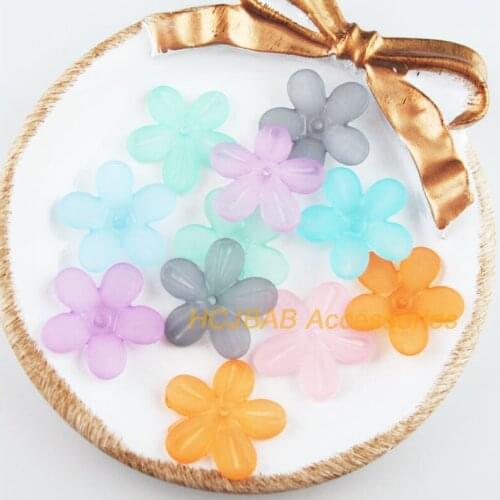 20Pcs Mixed Colors Petalage Star Flower Spacer Beads End Caps 22mm