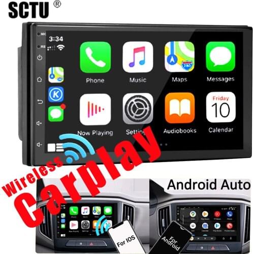 7" Car Stereo Radio MP5 Player Wireless Carplay Android Auto Bluetooth USB RVC MIC Touch 2DIN Multilanguage Multicolor Backlight